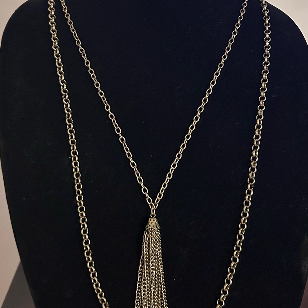 Elegant Gold Chain Tassel Necklace